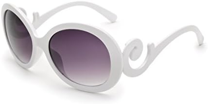 PANZ Butterfly Clouds Arms Semi-Transparent Round Vintage Sunglasses (White)
