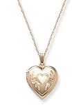 14k Yellow Gold Engraved Heart Locket, 18\