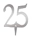 25th Silver Anniversary Mirror Monogram Cake Topper or Party Decoration