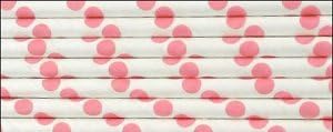 25 Pack Paper Straws 8" Light Pink Big Dot