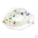 White Suede Kabbalah String Bracelet with Lucky Eyes