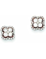 0.5 Carat 14K Gold Rose Gold Diamond Flower Post Earrings