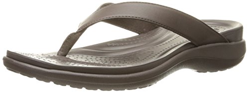 crocs Women's Capri V W Flip-Flop, Espresso/Espresso, 8 M US
