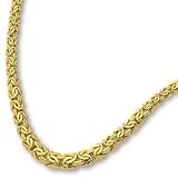 14K Gold Byzantine Graduated Link Necklace 7.5 - 11.0mm wide
