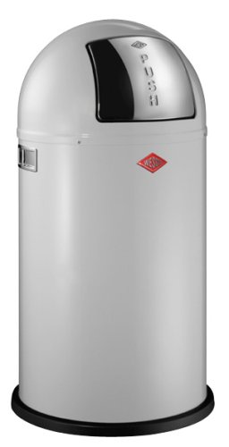 Childrens Toyshop  Kitchen & Housewares : Wesco PUSHBOY white paper bin 50 litre, High quality powdercoated sheet-steel or stainless steel