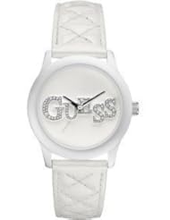 Guess Ladies Watch White Quilted Patent Leather U10655L1