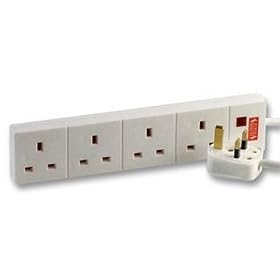 13 Amp 4 Way Surge Protected Power Extension Cable - 8 Metres