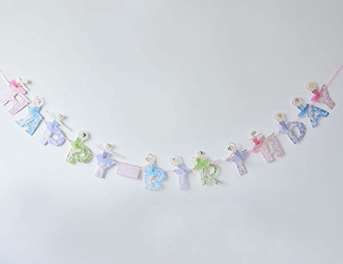 Pretty Happy Birthday Paper Banner Personalized Ballerina Children's Party Favors Decorations Baby Girl Shower Supplies