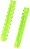 2-pc Fluorescent Reflective Snap Arm Strap Bands, Color may vary