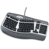 Compucessory Ergonomic Keyboard,USB/PS2 Adapter,19-1/2x9-3/4x2,BK/SR