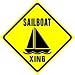 SAILBOAT CROSSING sign * sport boat cruise