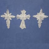 Platinum Glitter Star Of Bethlehem Cross Christmas Ornament