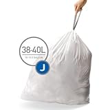 simplehuman Code J Custom Fit Trash Can Liner, 12 refill packs (240 Count), 30-45 Liter / 8-12 Gallon