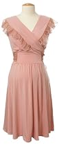 Women's Lauren Kiyomi Chiffon Ruffle Dress (Maternity) - More Colors Available, S, Rosewater