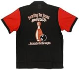 Bowling For Jesus Bowling Shirt Red & Black Retro Bowler