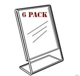 Advantage (6 Pack) 8.5 X 11 Slant Back Clear Acrylic Sign Holder Ad Frame by Advantage