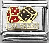 Clearly Charming Red and Black Las Vegas Italian Charm