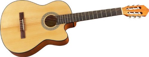 Lucero LC100CE Acoustic-Electric Cutaway Classical Guitar Natural