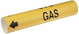 Brady 4067-C B-915 Coiled Printed Plastic Sheet, Black on Yellow BradySnap-On Pipe Marker for 2-1/2