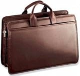 Double Gusset Platinum Edition Zip Top Leather Briefcase