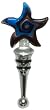 Individually Gift Boxed Bottle Stopper with Decorative Glass Blue Starfish Top Set of Two