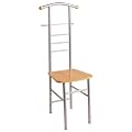 Herrendiener Dienerstuhl aus alufarbenem Stahlrohr, Sitz aus buchefarbenem MDF, Breite 46cm x Tiefe