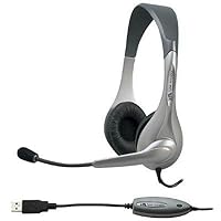 New Cyber Acoustics AC-851B USB Stereo Headset Over-The-Head 180 Degree Microphone Ambidextrous