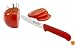 Messermeister 4-1/2-Inch Serrated Tomato Knife with Matching Sheath, Red