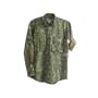 Aqua Design Technical Fly Fishing Shirt - Tournament Camouflage Flats Long Sleeve Shirt, Willow Green Color, Large