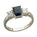 14Kt White Gold Blue Sapphire Diamond Ring