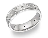 XoXo Style Diamond Wedding Band 14K White Gold