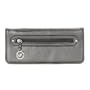 Women's Gunmetal Leather Clutch/Wristlet Wallet: Gunmetal Clutch