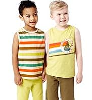 2 Pack Pure Cotton Flecked Vests