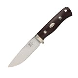 Survival Knife, Maroon Micarta Handle, Leather Sheath