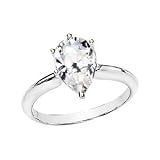 Gorgeous! Women's 14k White-gold (1 CT) Pear Shape Moissanite Solitaire Engagement Ring