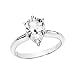 Gorgeous! Women's 14k White-gold (1 CT) Pear Shape Moissanite Solitaire Engagement Ring