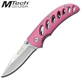 MTech Knives 502 Pink Folder Linerlock Knife with Pink Anodized Aluminum Handles