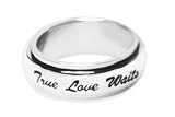 TRUE LOVE WAITS RING - (SPINNER RING) Inspirational Jewelry- High quality etched stainless steel ring. Hypo-allergenic. Inspirational Relationship Jewelry Wedding Band / Wedding Ring / Promise Ring / Purity Ring.