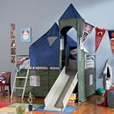 Boys Blue & Green Twin Tent Bunk Bed w/ Slide by Powell - Silver w/ Blue &  ....