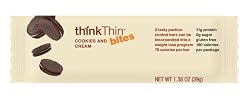 thinkThin Bites, Cookies and Cream Bars, 1.37-Ounce Bars (Pack of 15)