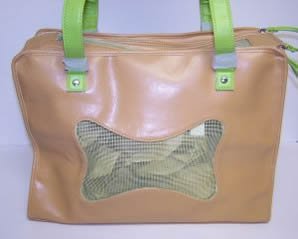 Puppy Luck CD-GR Dog Carrier Green on Brown