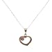 14K Yellow Gold Heart Pendant with Pink Cubic Zirconia