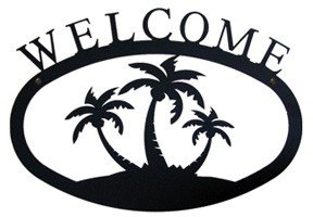 Triple Palm Trees Welcome Sign (SM)