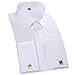 ZERDSKY Men's Slim Fit Solid Color 100% Cotton French Cuff Dress Shirt(Cufflinks Included)