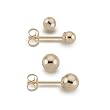 14k Yellow Gold 2 Pair Earring Set 3mm and 4mm Ball Studs