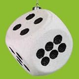 4 Let Em' Roll Black & White Dice Casino Christmas Ornament #69140