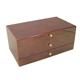 Kitchen & Housewares : LARGE WOODEN BURL JEWELLERY BOX CASE RING NECKLACE EARRING J12