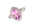 14k White Gold Diamond Pink Sapphire Ring