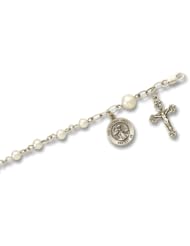 Silver & Pearl Rosary Bracelet