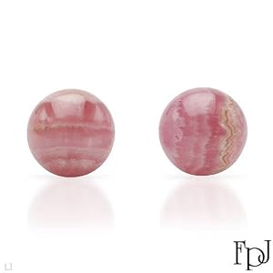 Stud Earrings With 5.50ctw Genuine Rhodochrosites Made in 14K Yellow Gold